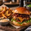 Burger Lab – Signature Bacon Jam Burger fűszeres, sütőben sült burgonyával