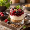 New York cheesecake pohárban bogyós gyümölcsökkel – Burger Lab desszert